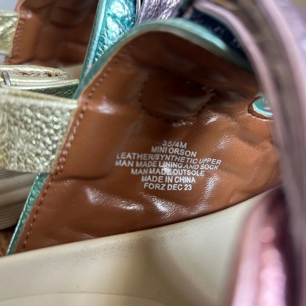Kurt Geiger London Mini Orson Kids Metallic Platform Sandals Rainbow Size Kids 4